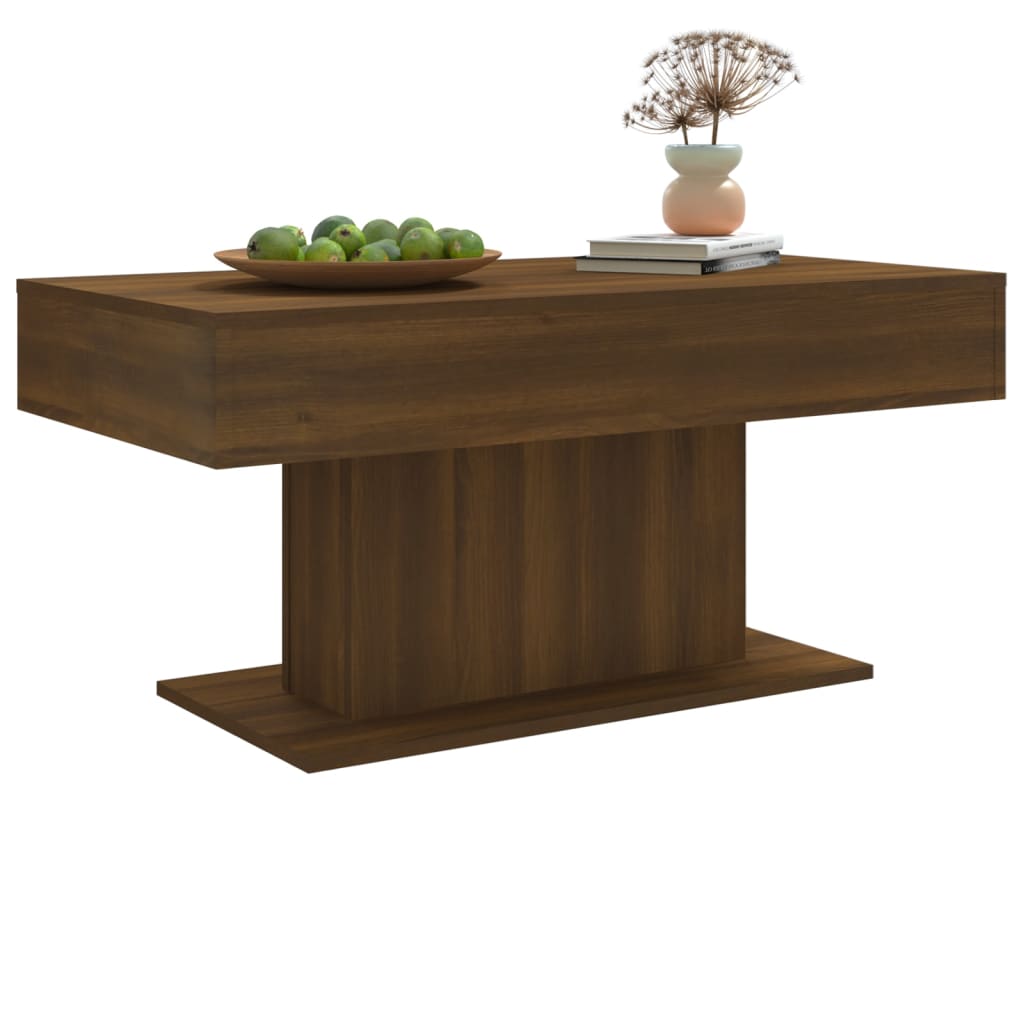 Tavolino da Salotto Rovere Marrone 96x50x45cm Legno Multistrato - homemem39