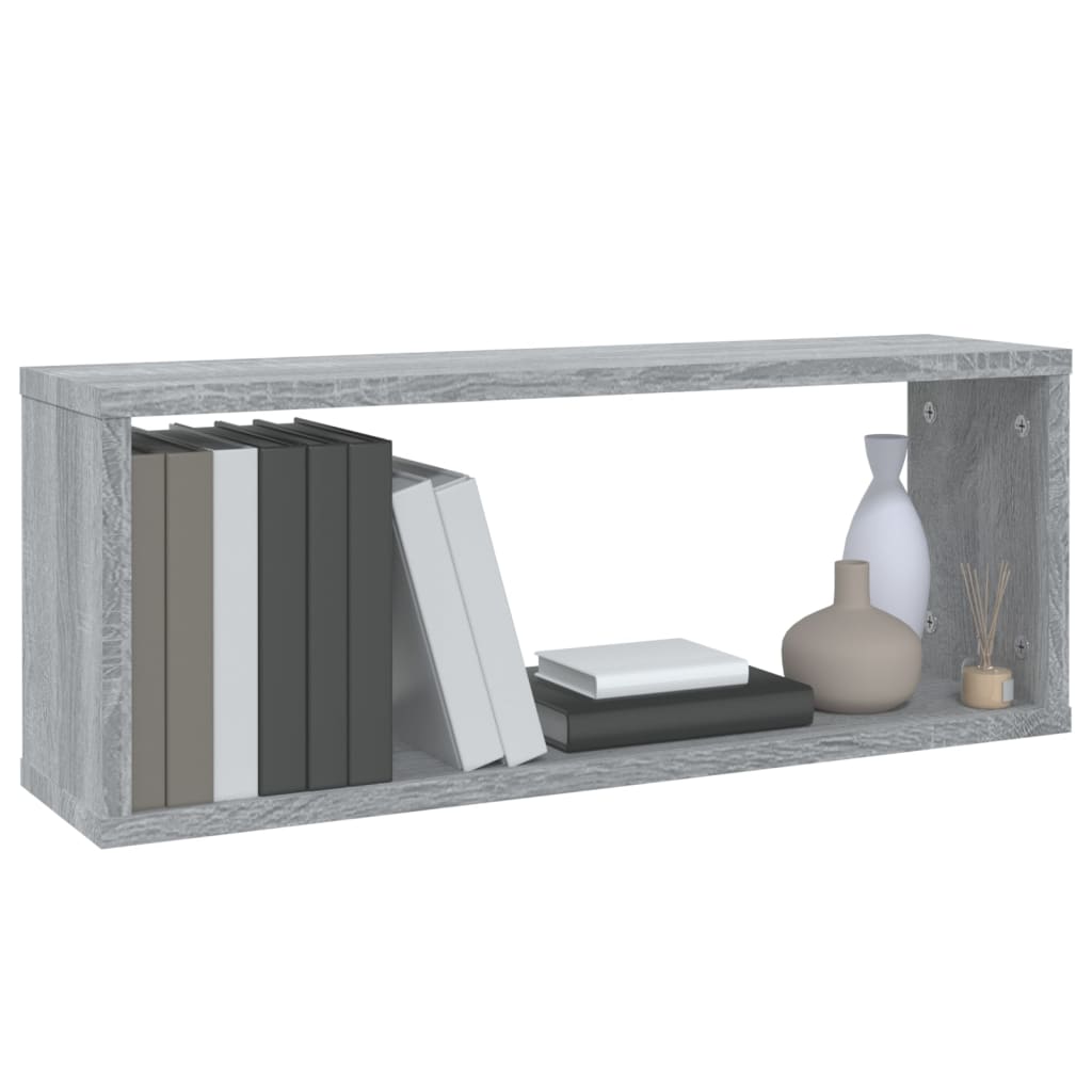 Mensole Cubo Muro 6 pz Grigio Sonoma 60x15x23 Legno Multistrato - homemem39