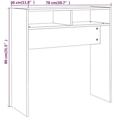 Tavolino Consolle Rovere Fumo 78x30x80 cm in Legno Multistrato - homemem39