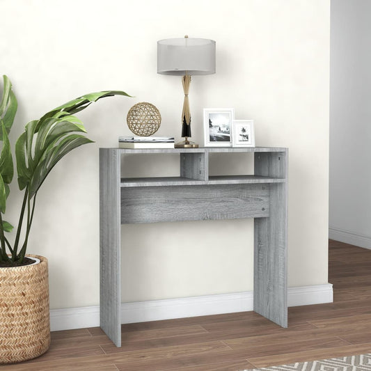 Tavolino Consolle Grigio Sonoma 78x30x80 cm Legno Multistrato - homemem39