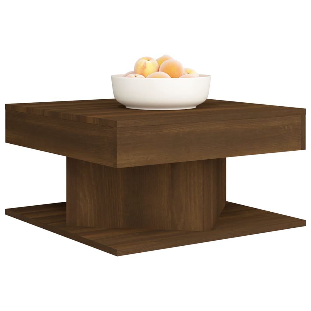 Tavolino da Salotto Rovere Marrone 57x57x30cm Legno Multistrato - homemem39