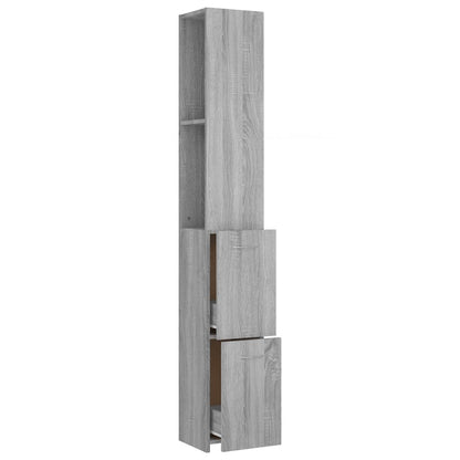 Armadietto Bagno Grigio Sonoma 25x26,5x170 cm Legno Multistrato - homemem39