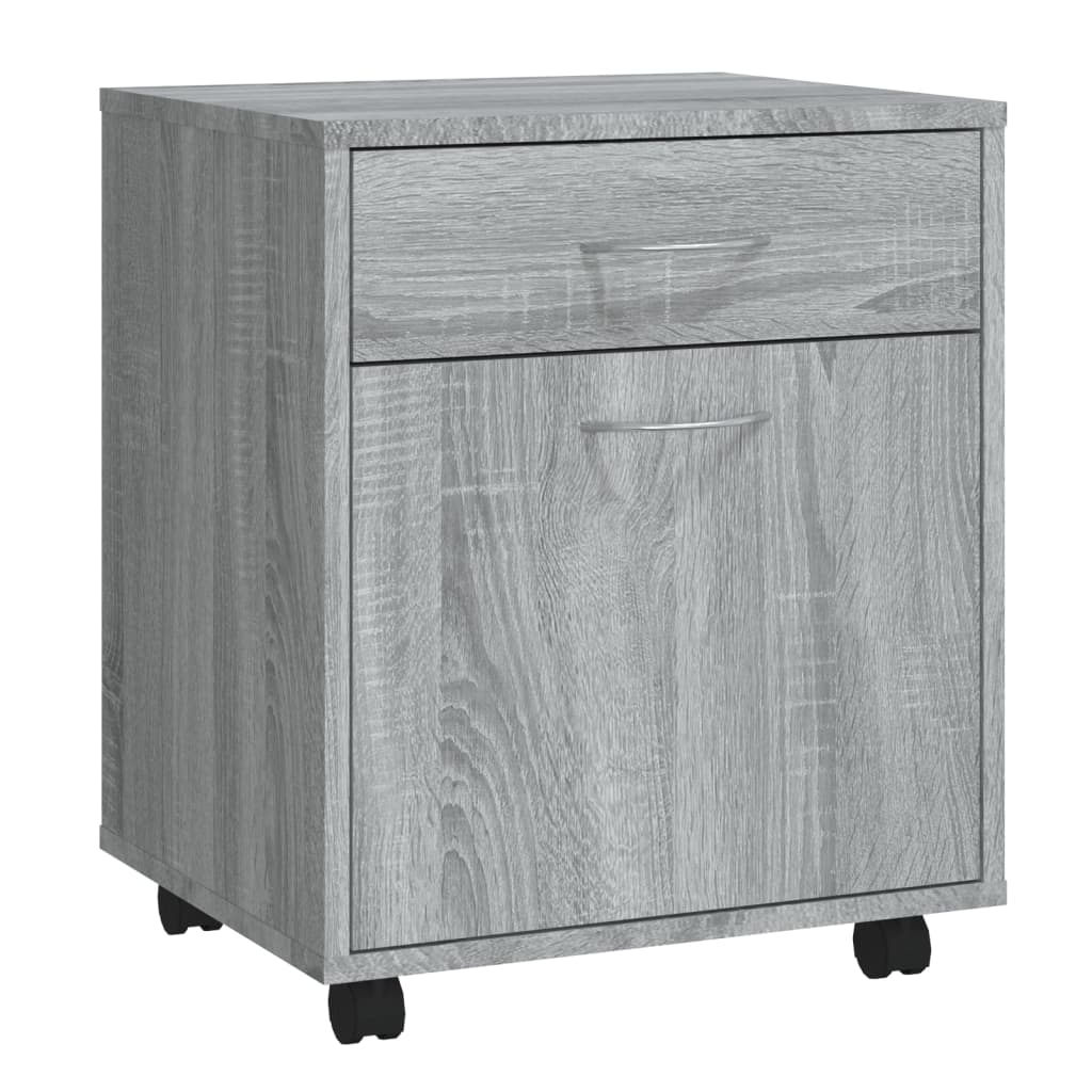 Armadietto con Ruote Grigio Sonoma 45x38x54cm Legno Multistrato - homemem39