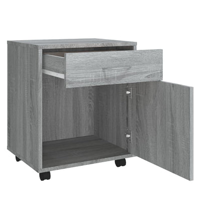 Armadietto con Ruote Grigio Sonoma 45x38x54cm Legno Multistrato - homemem39