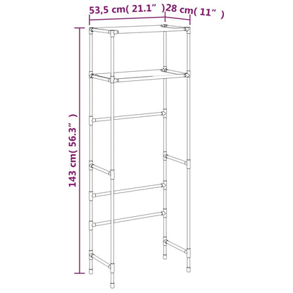 Rastrelliera per Bagno a 2 Livelli Nera 53,5x28x143 cm Ferro - homemem39