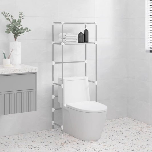 Rastrelliera per Bagno a 2 Livelli Grigia 53,5x28x143 cm Ferro - homemem39