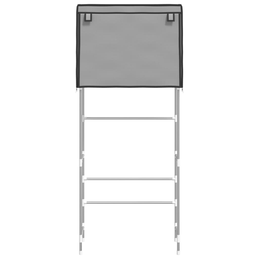 Rastrelliera Lavatrice 2 Livelli Grigia 71x29,5x170,5 cm Ferro - homemem39