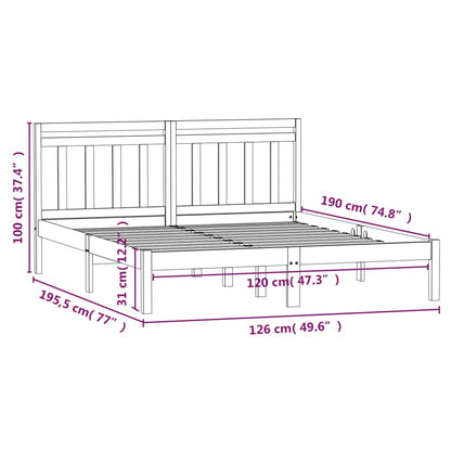 Giroletto in Legno Massello Nero 120x190 cm 4FT Small Double - homemem39