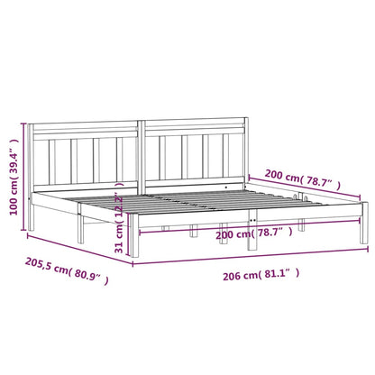 Giroletto Nero in Legno Massello di Pino 200x200 cm - homemem39