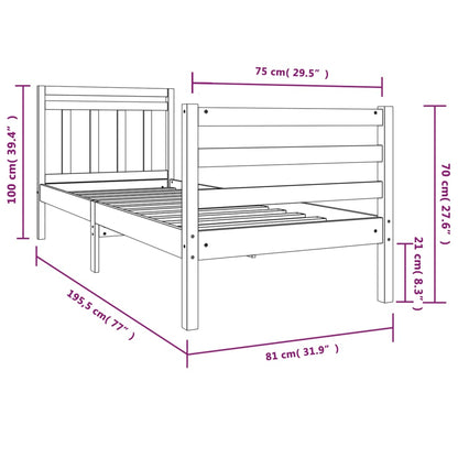 Giroletto 75x190 cm Small Single in Legno Massello - homemem39