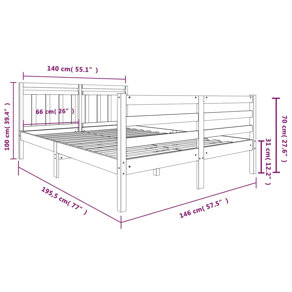 Giroletto in Legno Massello 140x190 cm - homemem39