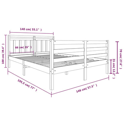 Giroletto Grigio in Legno Massello 140x190 cm - homemem39