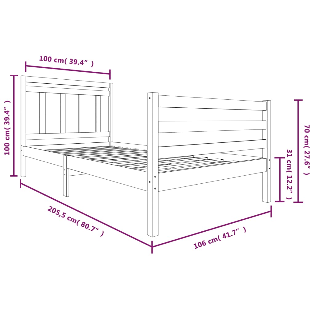 Giroletto in Legno Massello 100x200 cm - homemem39