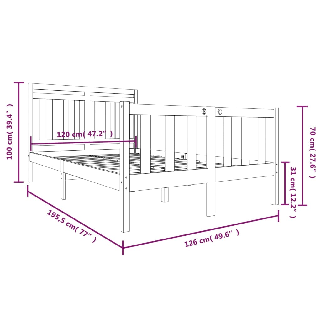 Giroletto 120x190 cm Small Double in Legno Massello - homemem39