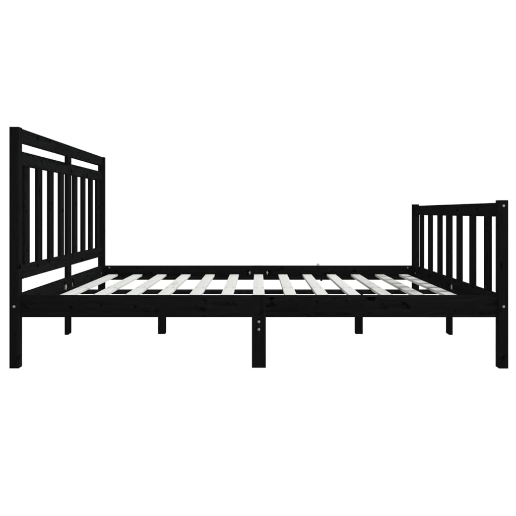 Giroletto Nero in Legno Massello 140x190 cm - homemem39