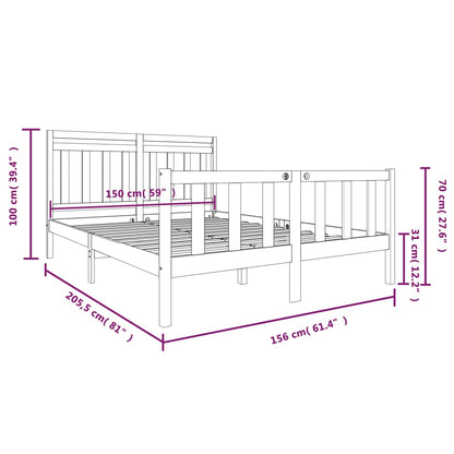 Giroletto in Legno Massello 150x200 cm 5FT King Size - homemem39