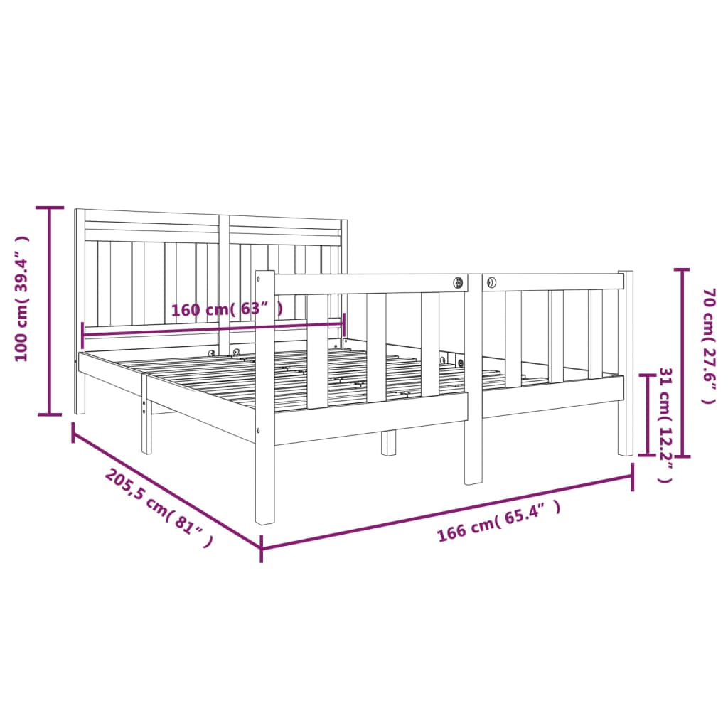 Giroletto in Legno Massello 160x200 cm - homemem39