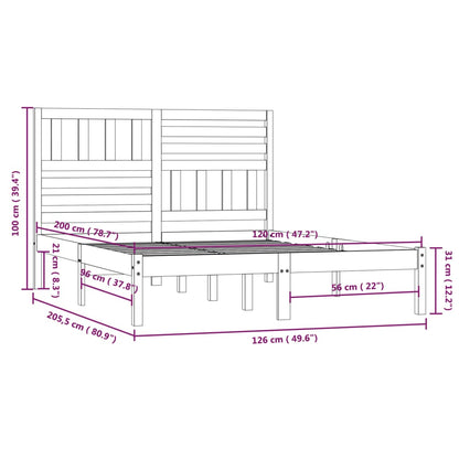 Giroletto Bianco in Legno Massello di Pino 120x200 cm - homemem39