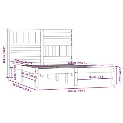 Giroletto Grigio in Legno Massello di Pino 120x200 cm - homemem39