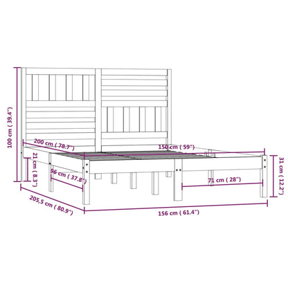 Giroletto 150x200 cm King in Legno Massello di Pino - homemem39