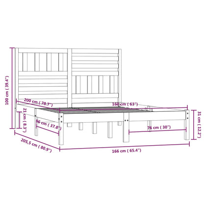 Giroletto Bianco in Legno Massello di Pino 160x200 cm - homemem39