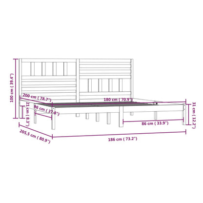 Giroletto White Legno Massello Pino 180x200 cm 6FT Super King - homemem39