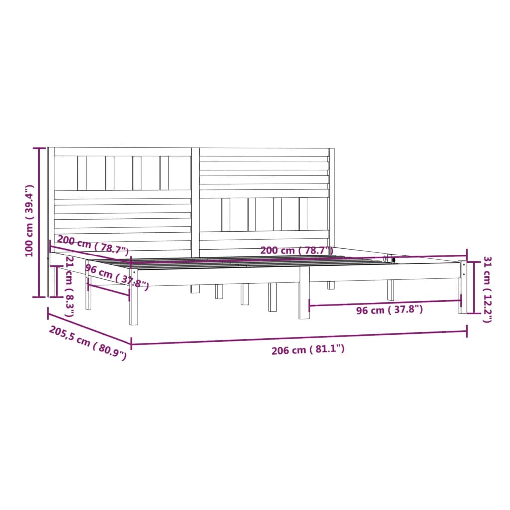 Giroletto in Legno Massello di Pino 200x200 cm - homemem39