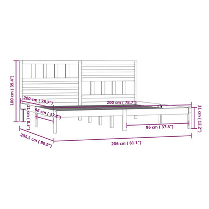 Giroletto Grigio in Legno Massello di Pino 200x200 cm - homemem39