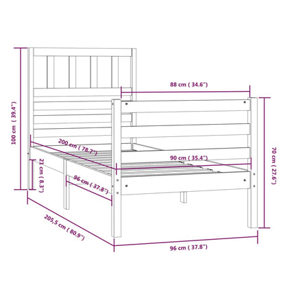 Giroletto in Legno Massello 90x200 cm - homemem39