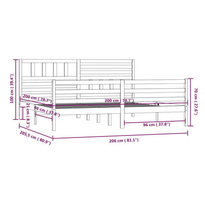 Giroletto Nero in Legno Massello 200x200 cm - homemem39