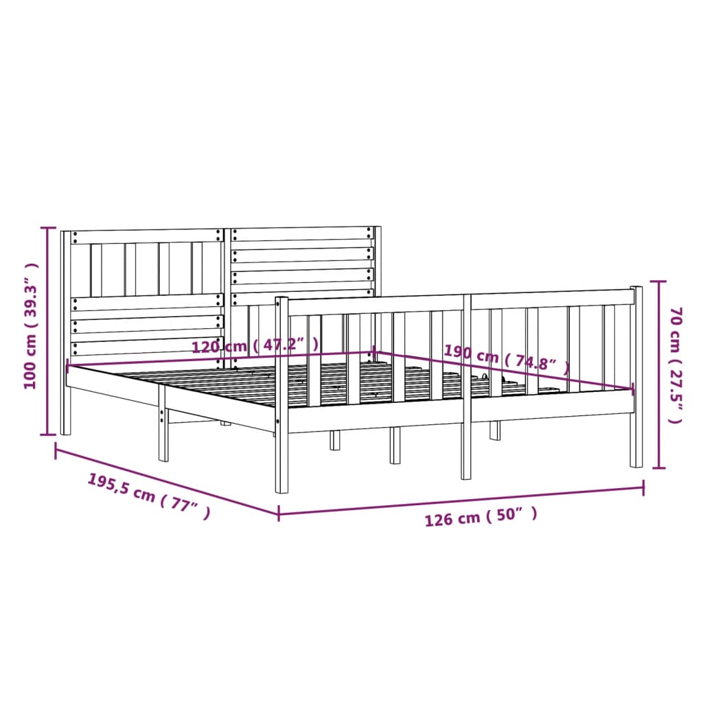 Giroletto Bianco 120x190 cm Small Double in Legno Massello - homemem39