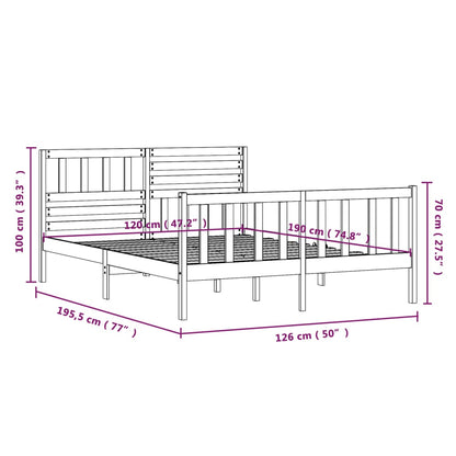 Giroletto Nero 120x190 cm Small Double in legno Massello - homemem39