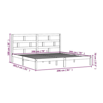 Giroletto Bianco in Legno Massello di Pino 200x200 cm - homemem39