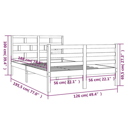 Giroletto in Legno Massello 120x190 cm 4FT Small Double - homemem39