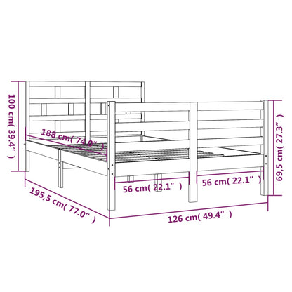 Giroletto Miele in Legno Massello 120x190cm 4FT Small Double - homemem39