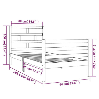 Giroletto in Legno Massello di Pino 90x200 cm - homemem39