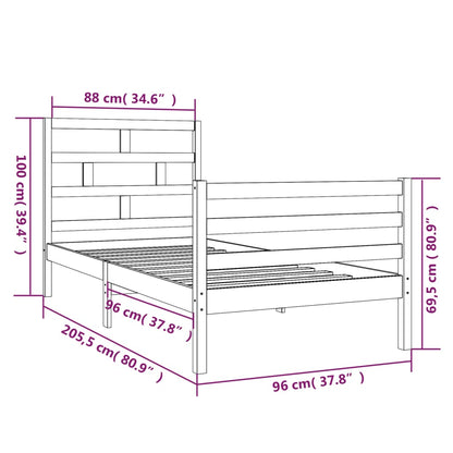 Giroletto Miele in Legno Massello di Pino 90x200 cm - homemem39