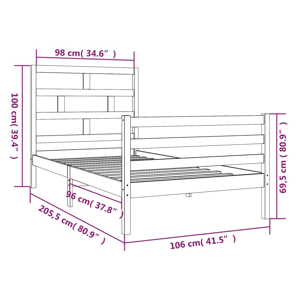 Giroletto in Legno Massello di Pino 100x200 cm - homemem39