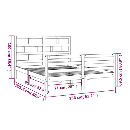 Giroletto Bianco in Legno Massello 150x200 cm 5FT King Size - homemem39