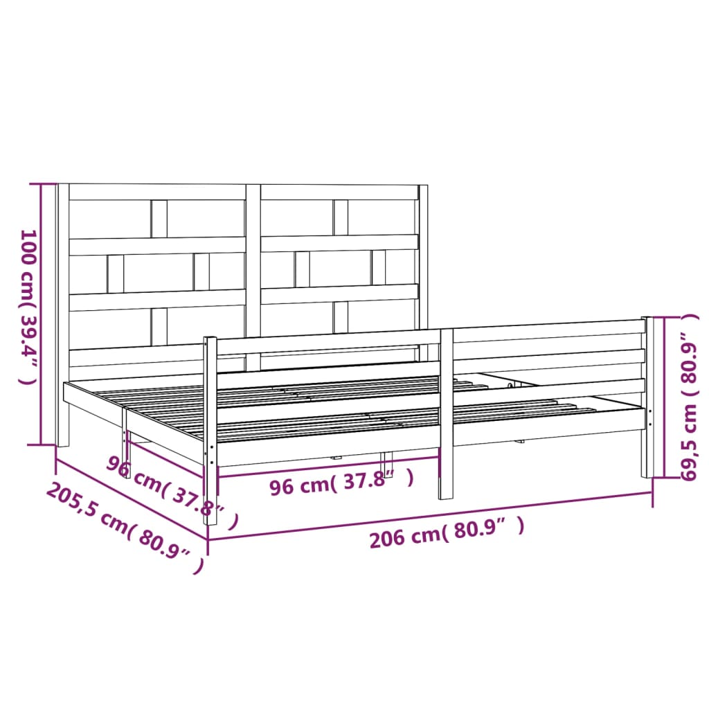 Giroletto Bianco in Legno Massello di Pino 200x200 cm - homemem39