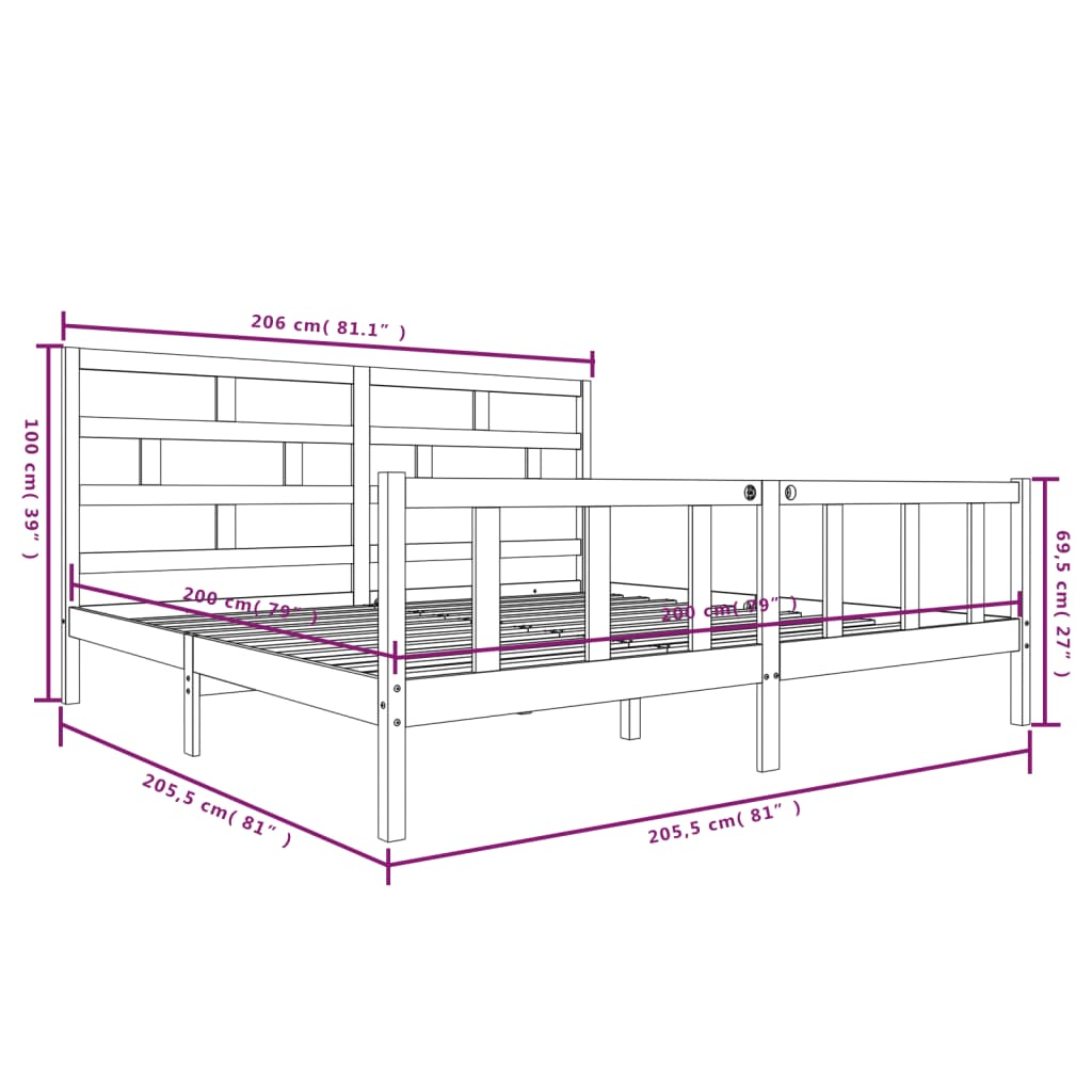 Giroletto in Legno Massello di Pino 200x200 cm - homemem39