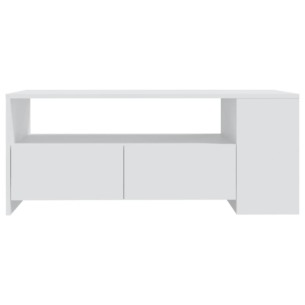 Tavolino da Salotto Bianco 102x55x42 cm in Legno Multistrato - homemem39