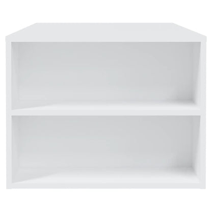 Tavolino da Salotto Bianco 102x55x42 cm in Legno Multistrato - homemem39