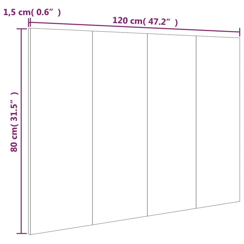 Testiera per Letto Bianco Lucido 120x1,5x80cm Legno Multistrato - homemem39