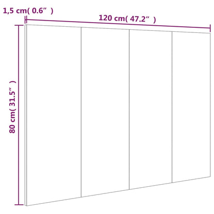 Testiera per Letto Bianco Lucido 120x1,5x80cm Legno Multistrato - homemem39