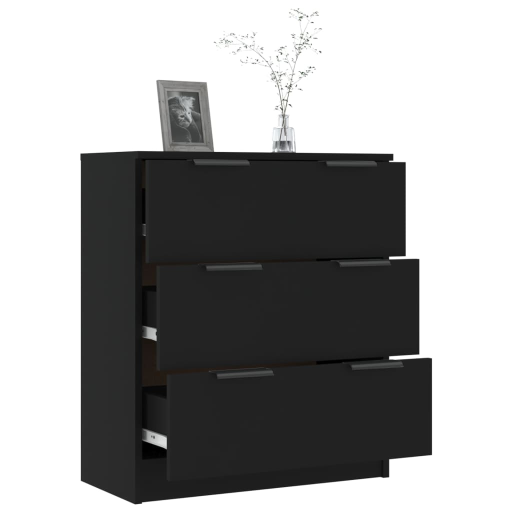 Credenza Nera 60x30x70 cm in Legno Multistrato - homemem39