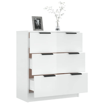 Credenza Bianco Lucido 60x30x70 cm in Legno Multistrato - homemem39