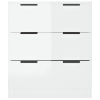 Credenza Bianco Lucido 60x30x70 cm in Legno Multistrato - homemem39