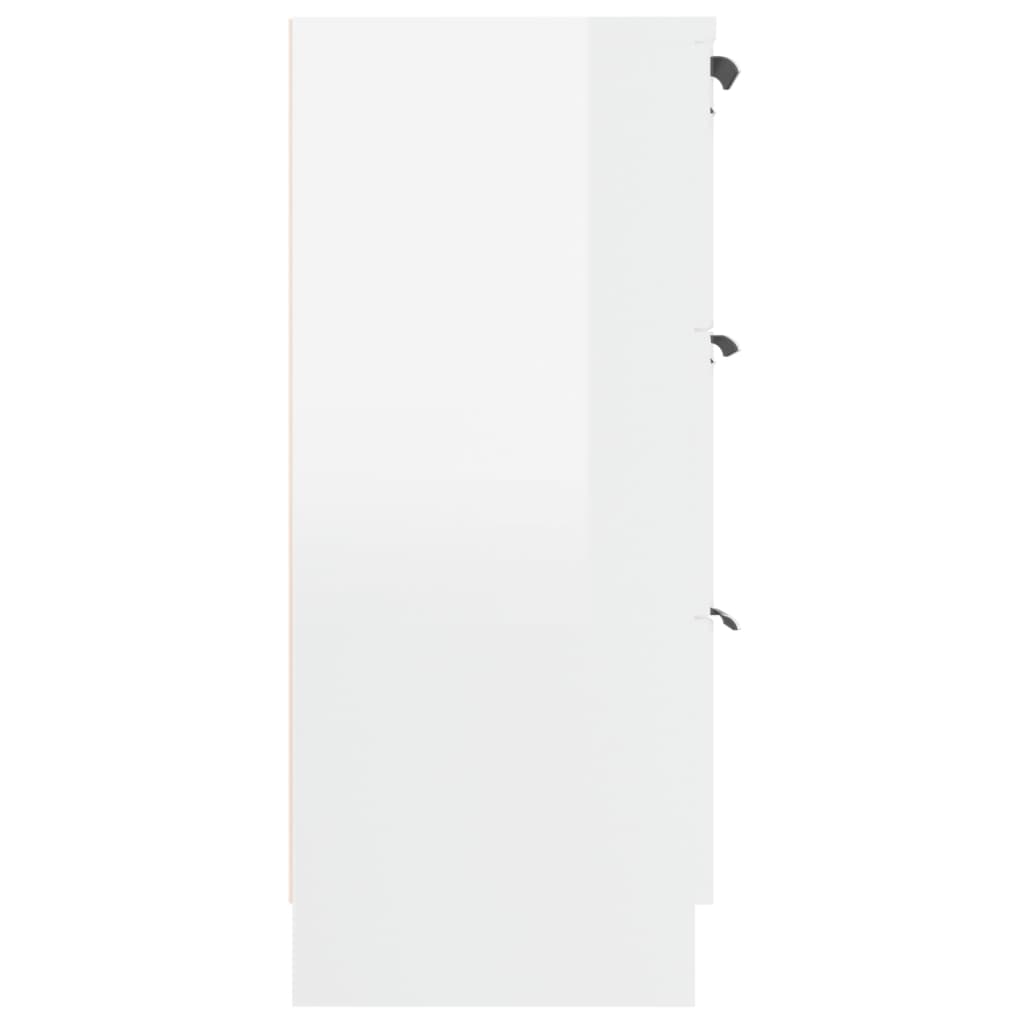 Credenza Bianco Lucido 60x30x70 cm in Legno Multistrato - homemem39