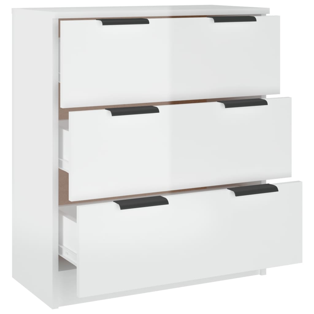 Credenza Bianco Lucido 60x30x70 cm in Legno Multistrato - homemem39